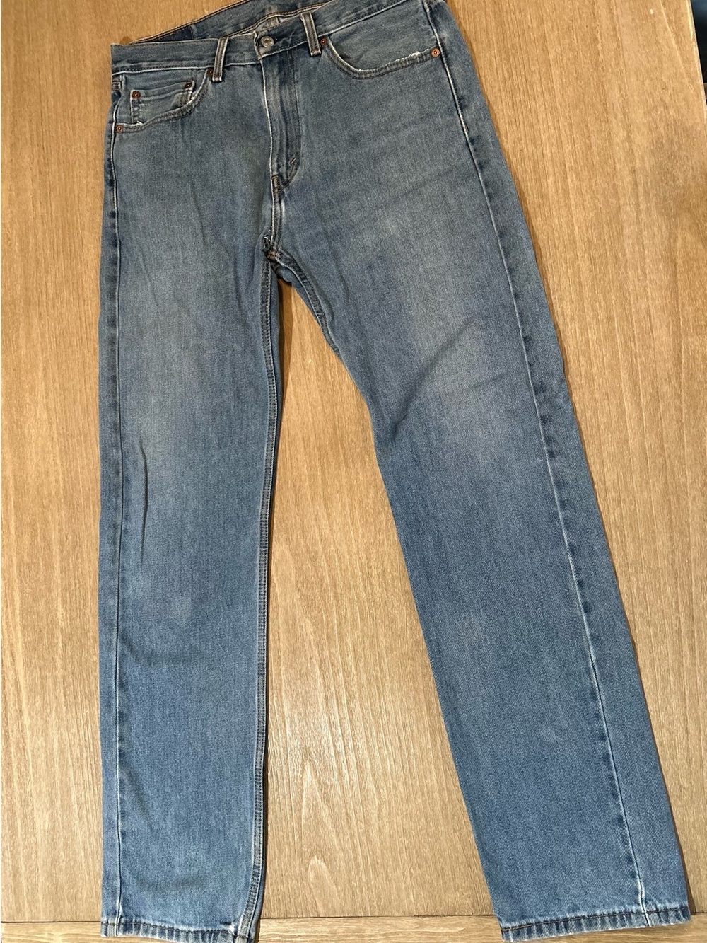 Levi’s 505 Jeans Men 33x34 Stonewash Blue Regular Fit Straight Leg 100% Cotton